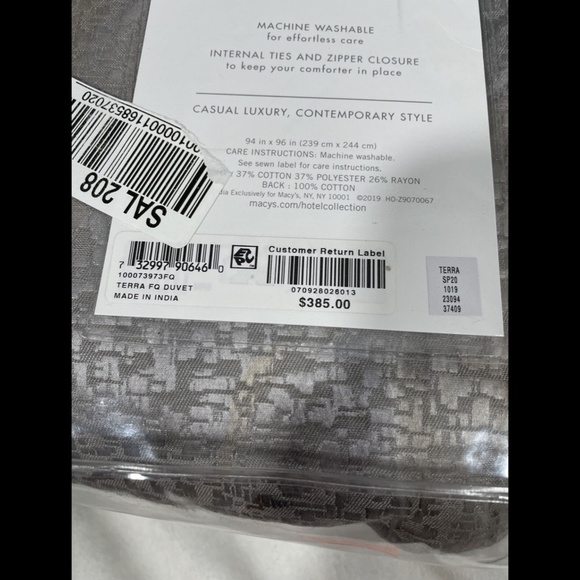 NIB Hotel Collection Terra Full/Queen Duvet Cover‎ - Picture 3 of 12